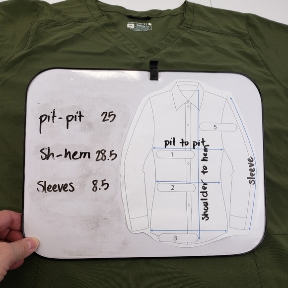 Carhartt Force Crossflex Scrub Top in basil green size 2X - Picture 12 of 12